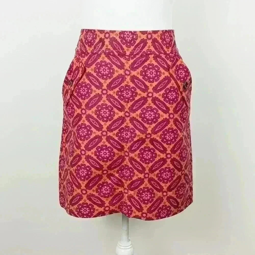 Ann Taylor Pink and Orange Summer Skirt